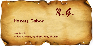 Mezey Gábor névjegykártya