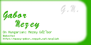 gabor mezey business card